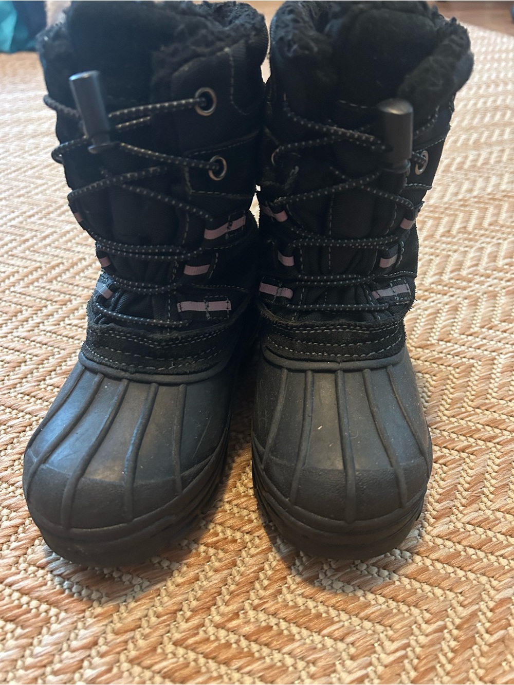 Lands End Kids Black Winter Snow Boots